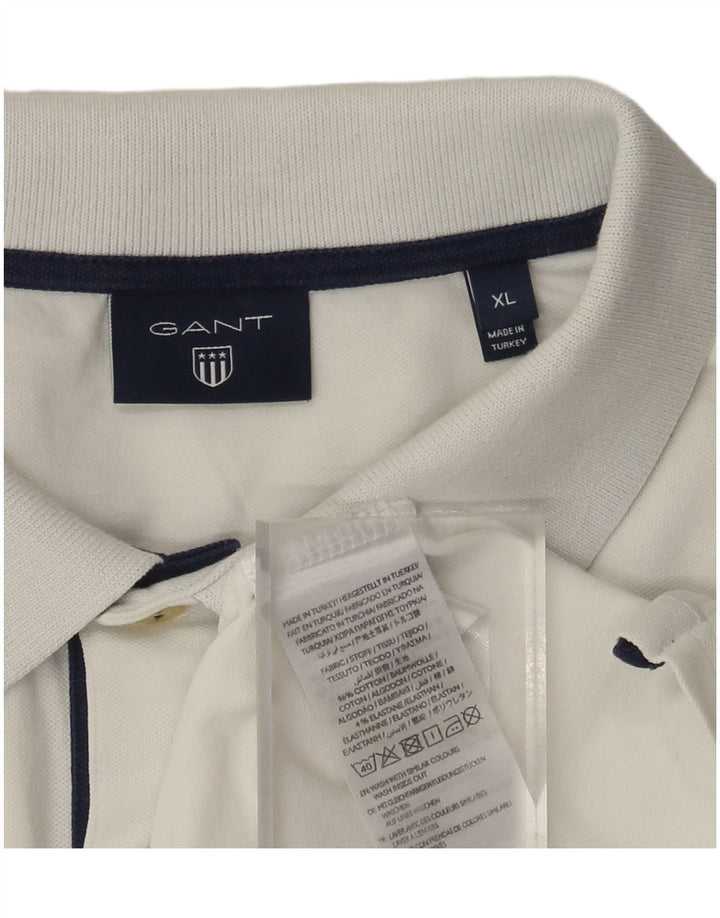 Męska koszulka polo Gant XL, biała, bawełniana