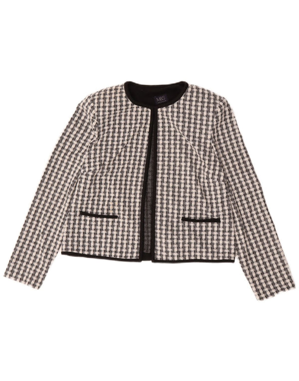 Marks & Spencer Bolero damskie UK 12, poliester w średnią czarną kratkę
