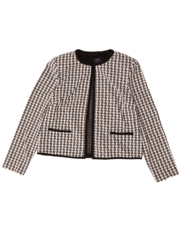 Marks & Spencer Bolero damskie UK 12, poliester w średnią czarną kratkę