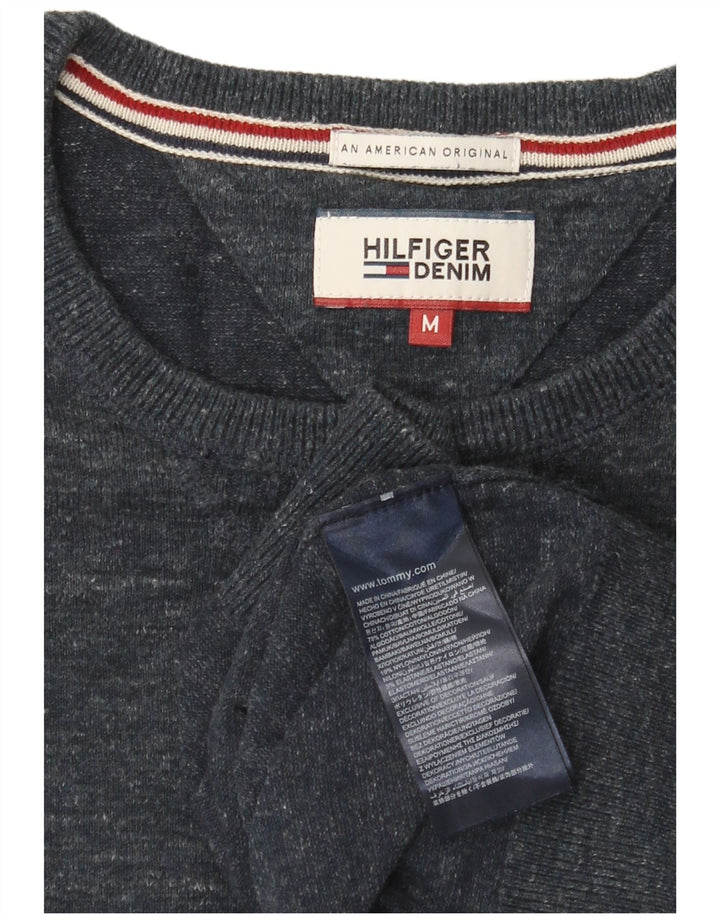 Męski sweter z wycięciem pod szyją Tommy Hilfiger, średni granatowy, nakrapiany
