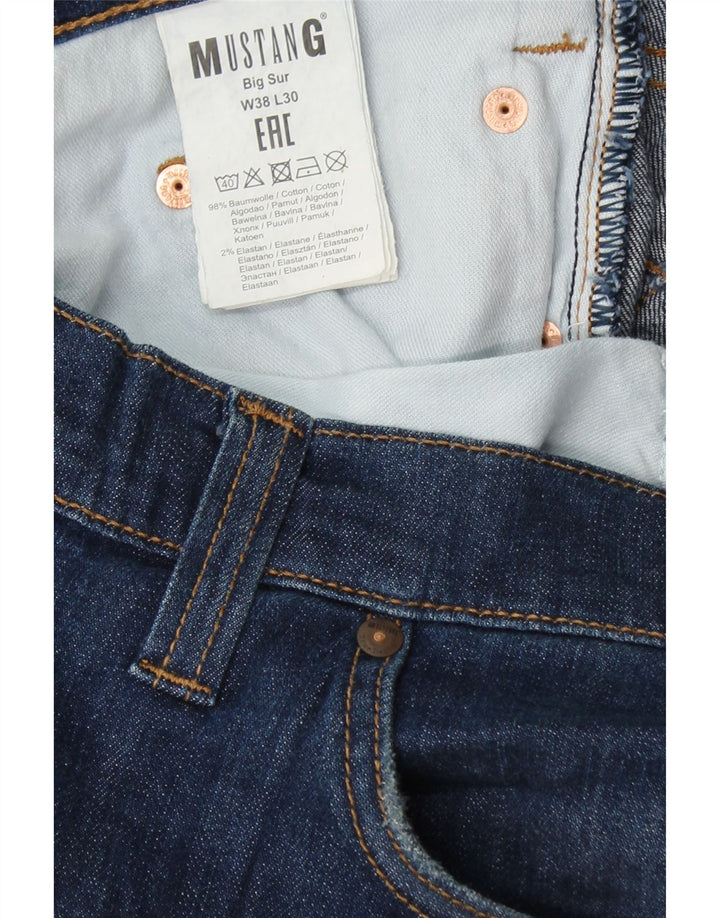 MUSTANG Mens Eac Straight Jeans W38 L30 Navy Blue Cotton Vintage Mustang and Second-Hand Mustang from Messina Hembry 