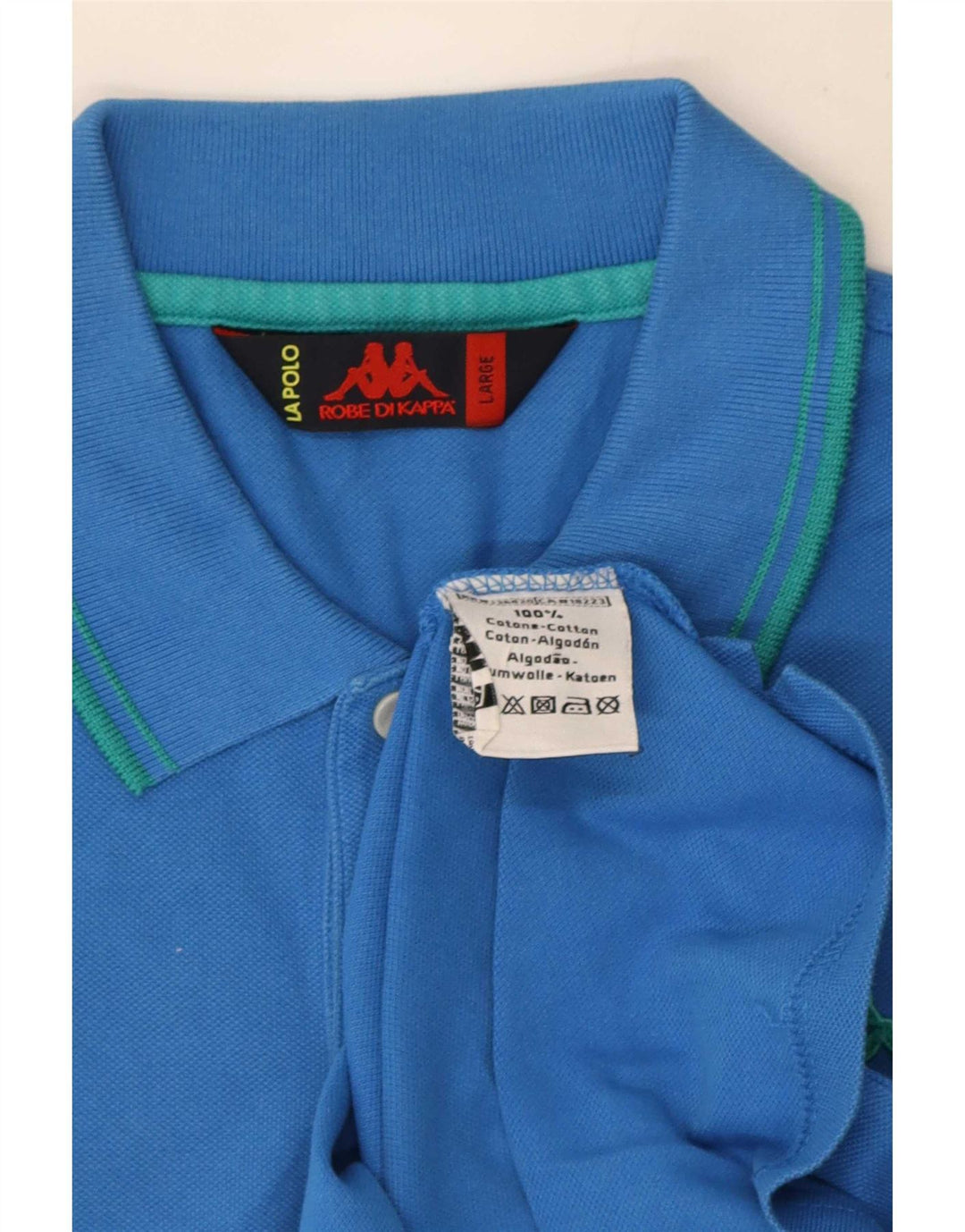 Męska koszulka polo Kappa, duża, niebieska, bawełniana w paski