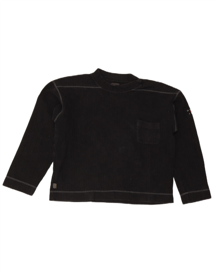 Guess Top damski z długim rękawem UK 14, średni czarny, bawełniany