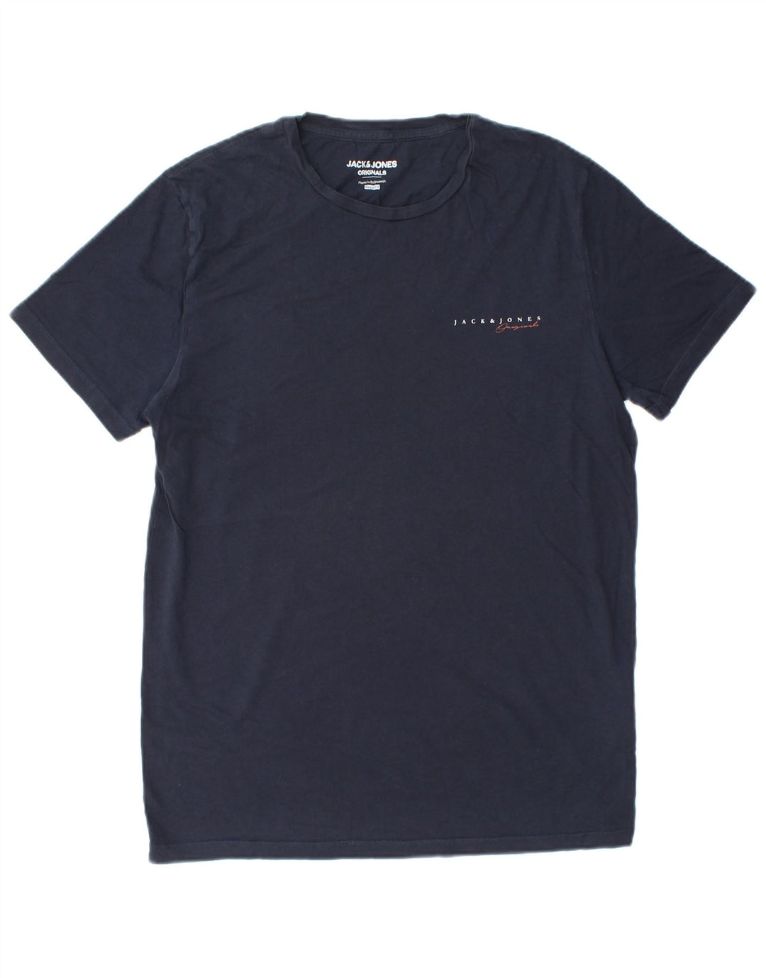 Męski T-shirt JACK & JONES o regularnym kroju, duży, granatowy, bawełniany