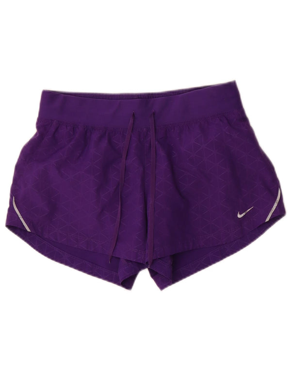 Damskie spodenki sportowe Nike Dri Fit UK 10 Mały fioletowy geometryczny poliester