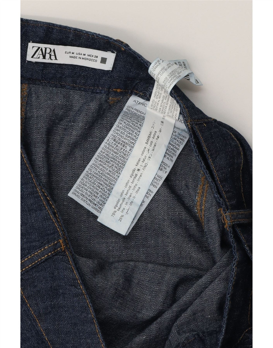 Damska spódnica midi jeansowa Zara, średnia W28, niebieska bawełna