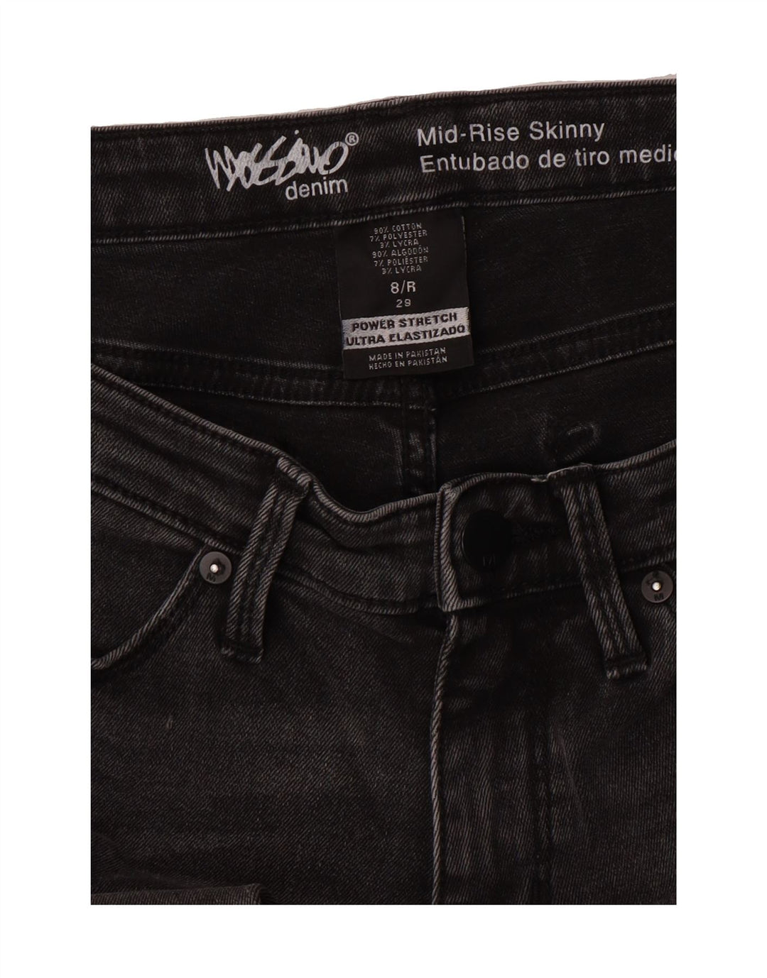 MOSSIMO Womens Stretch Mid Rise Skinny Jeans US 8 Medium W29 L28 Grey Vintage Mossimo and Second-Hand Mossimo from Messina Hembry 