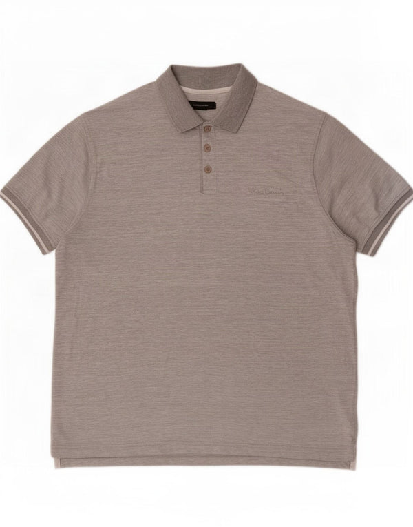 Męska koszulka polo Pierre Cardin 2XL, szara, bawełniana w plamki