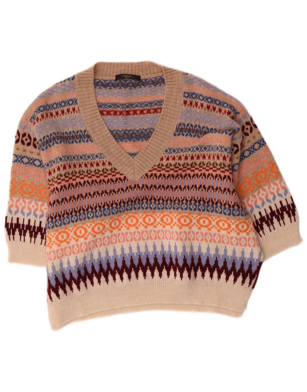 Damski sweter Max Mara Weekend z dekoltem w kształcie litery V, UK 18 XL, wielokolorowy