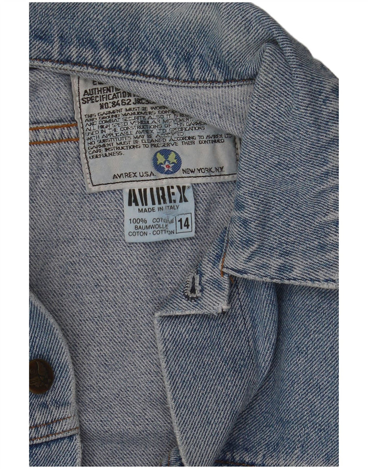 AVIREX Boys Denim Jacket 13-14 Years Blue Cotton