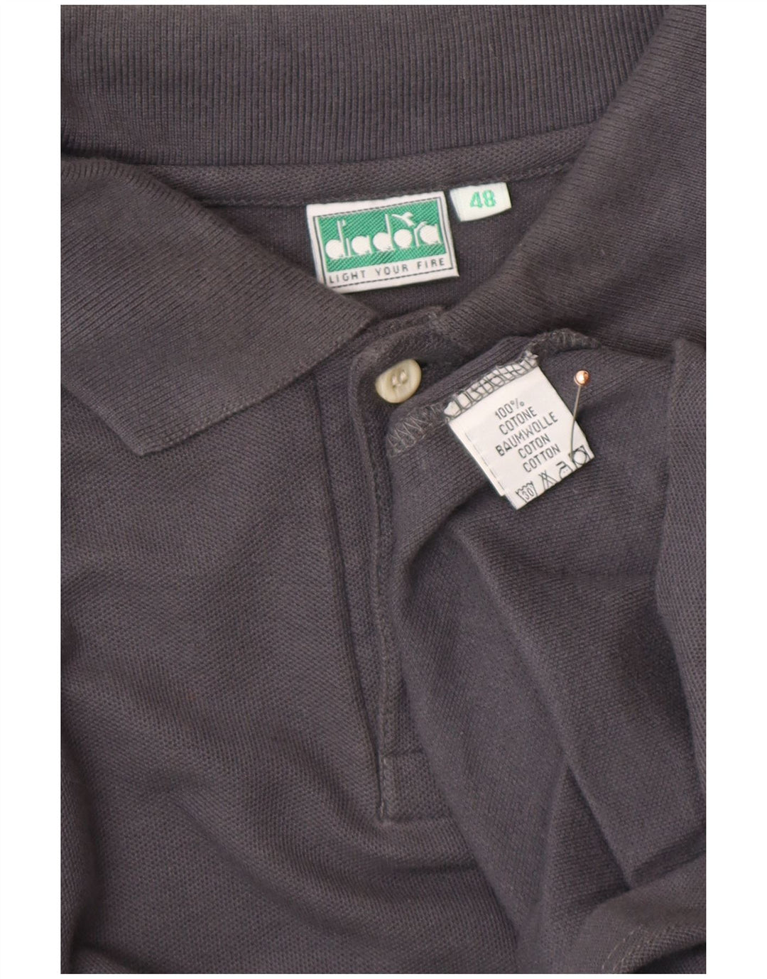 Męska koszulka polo z długim rękawem DIADORA IT 48 Średnioszara bawełna