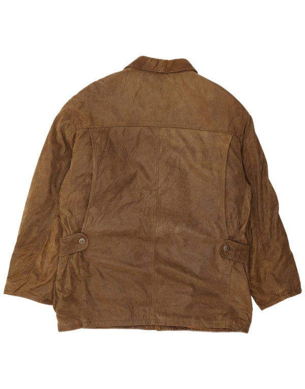 Męska kurtka skórzana Essebi IT 54 2XL Brązowa skóra