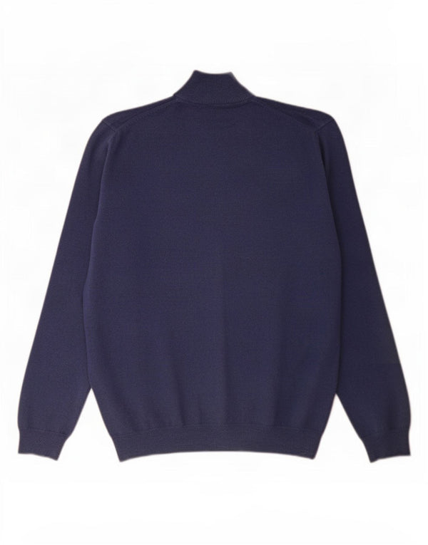 Męski sweter zapinany na zamek Massimo Dutti 2XL, granatowo-wełniany