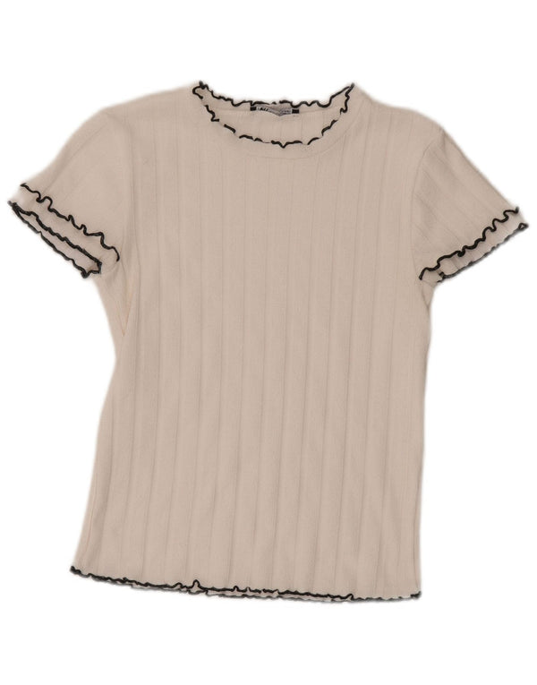 T-shirt damski Zara Top UK 12 Średni biały