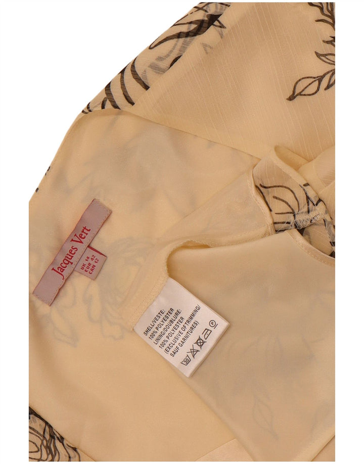 Damska bluzka Jacques Vert UK 14, duża, złamana biel, poliester w kwiaty