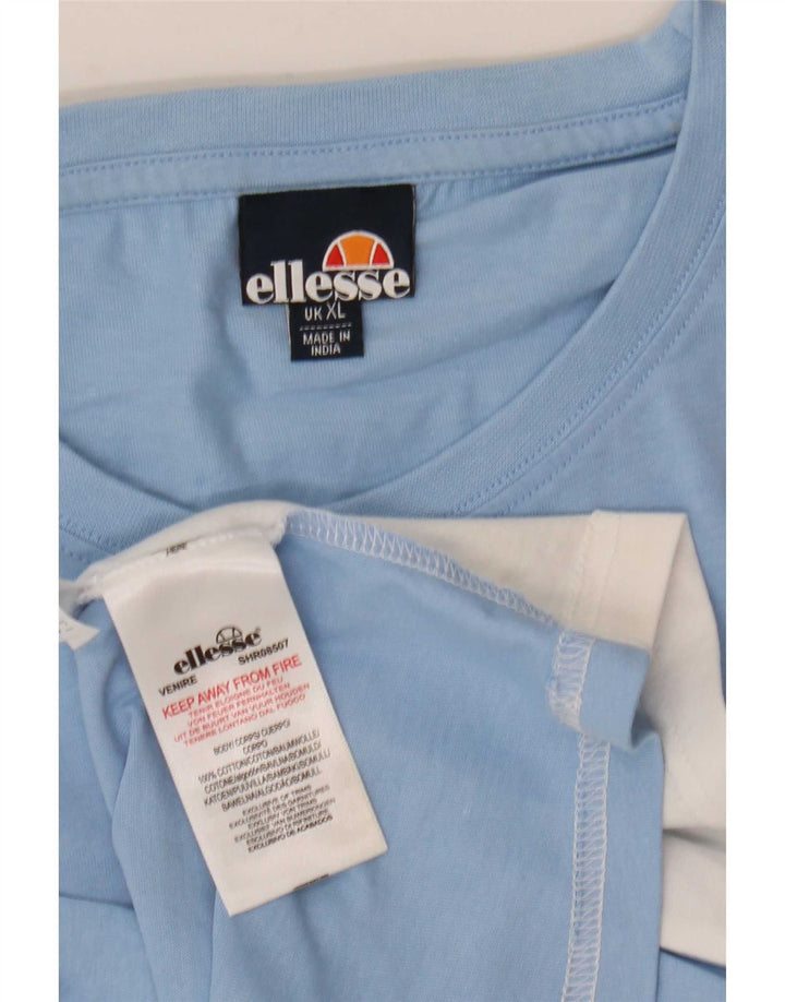 T-shirt męski Ellesse, bawełniany top XL w kolorze niebieskim