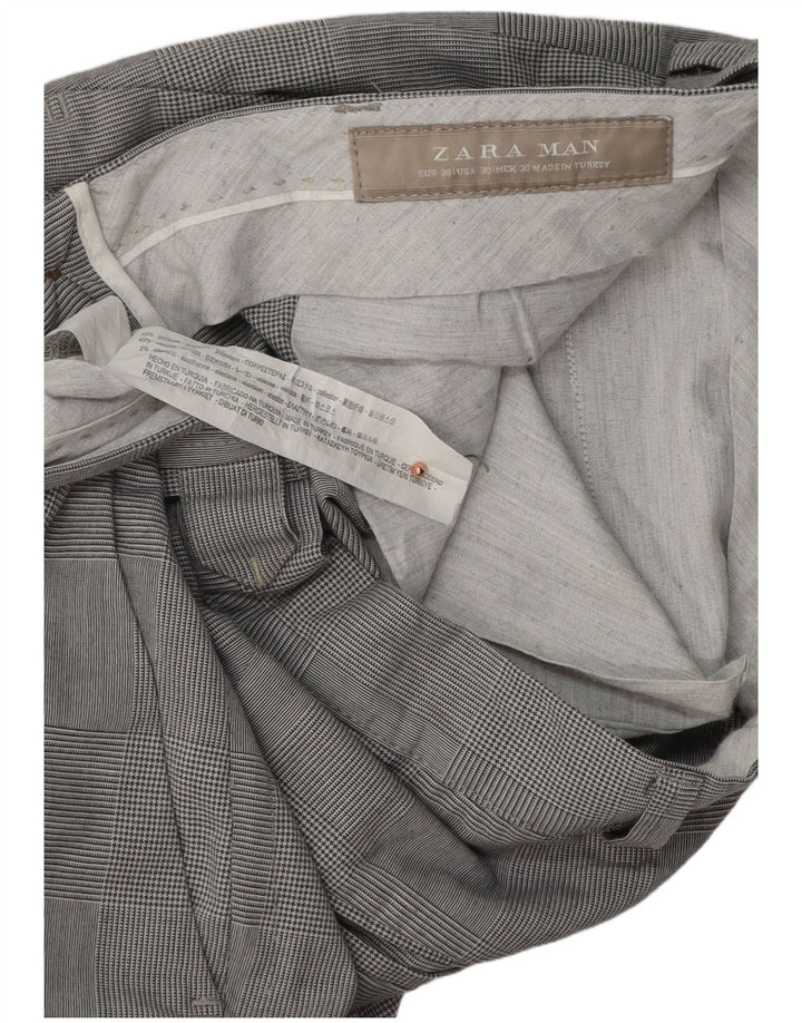 Męskie spodnie typu slim chino ZARA EU 38 Small W30 L31 Szara pepitka