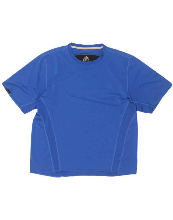 Adidas Męski T-shirt Top 2XL Niebieski Colorblock