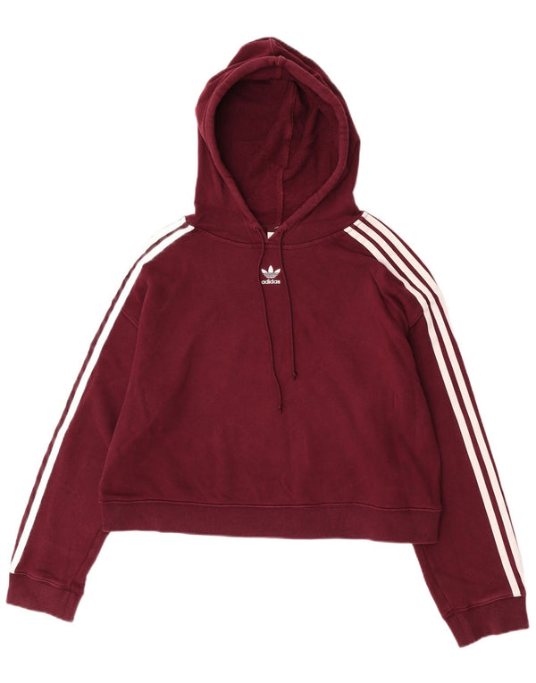 Damska bluza z kapturem Adidas, UK 12, średnia, bordowa bawełna