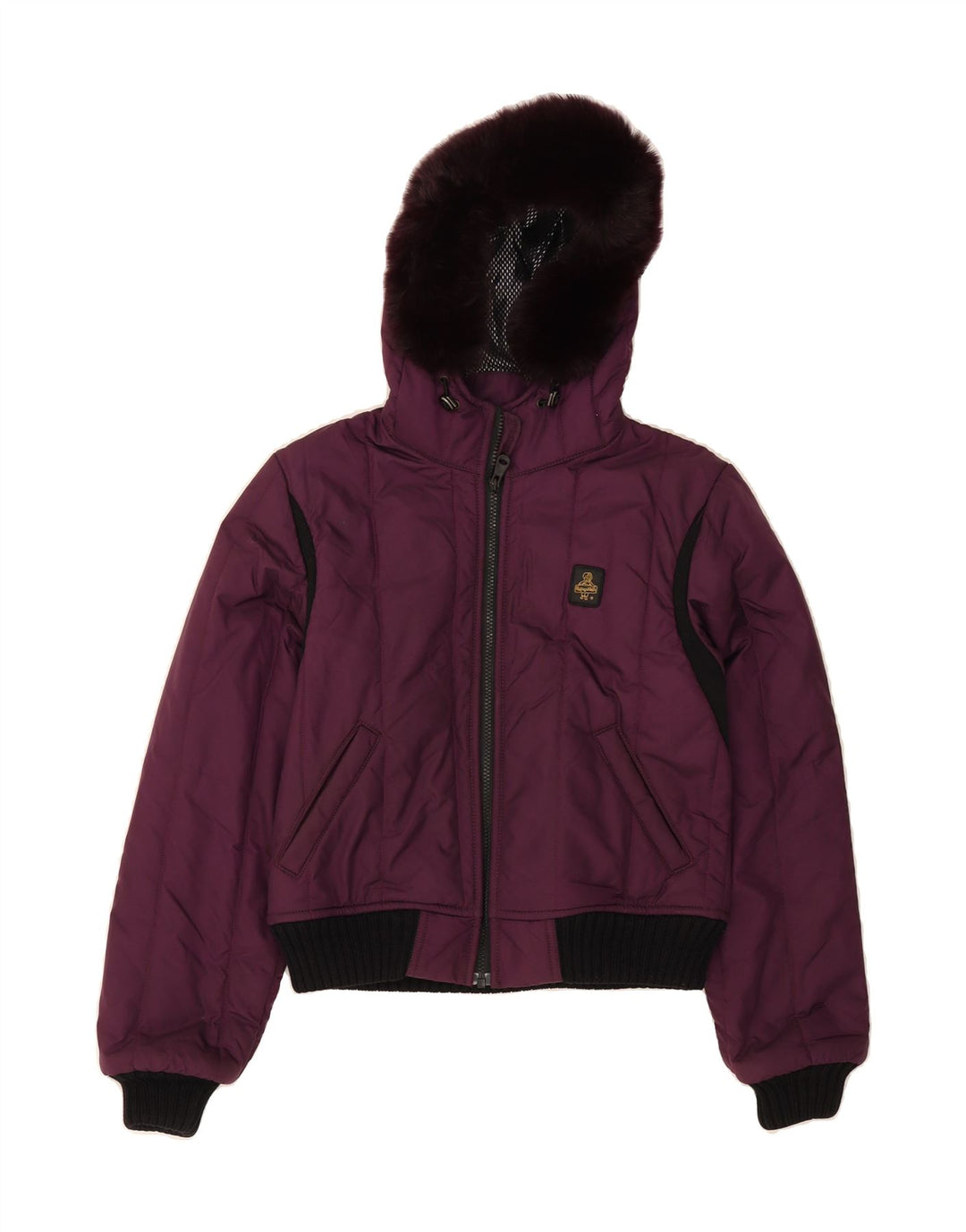 REFRIGIWEAR Girls Hooded Padded Jacket 13-14 Years Purple Polyamide Vintage Refrigiwear and Second-Hand Refrigiwear from Messina Hembry 