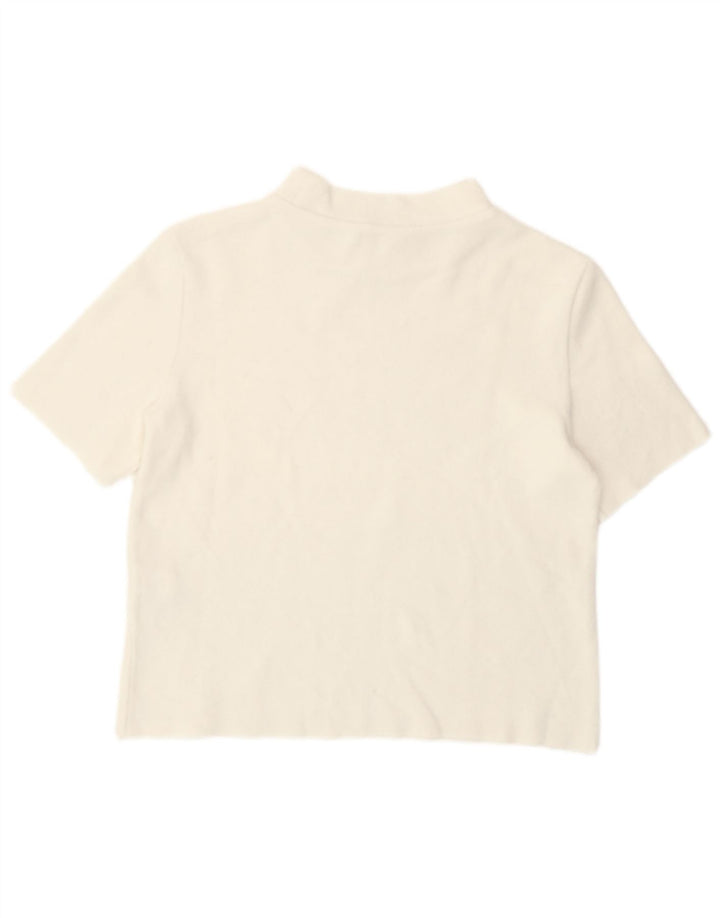 Damska koszulka Crop Top Zara UK 12, średnia biała bawełna