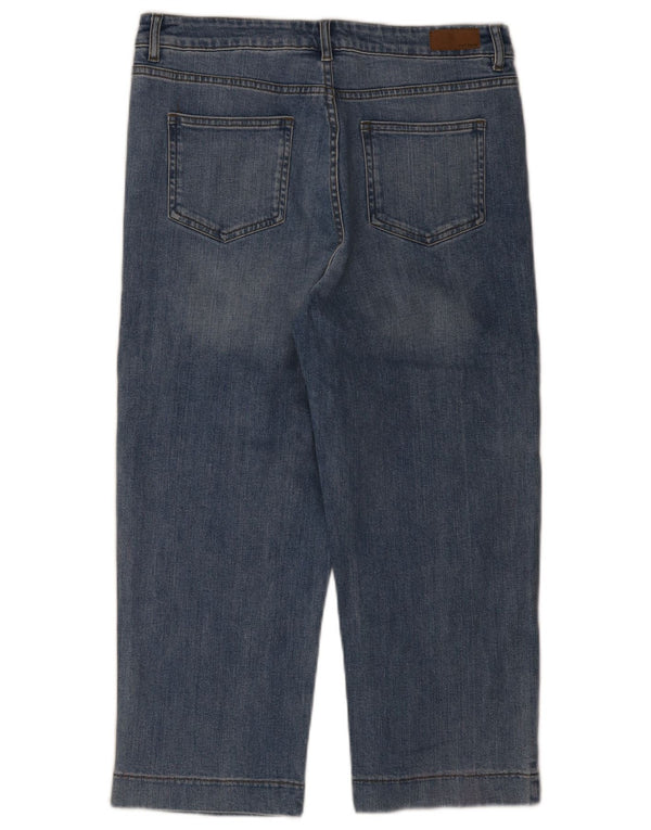Damskie jeansy przycięte Fat Face UK 12 Medium W32 L23 Niebieskie bawełniane