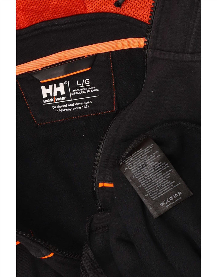 Męski sweter z kapturem i zamkiem błyskawicznym Helly Hansen, duży, czarny, bawełniany
