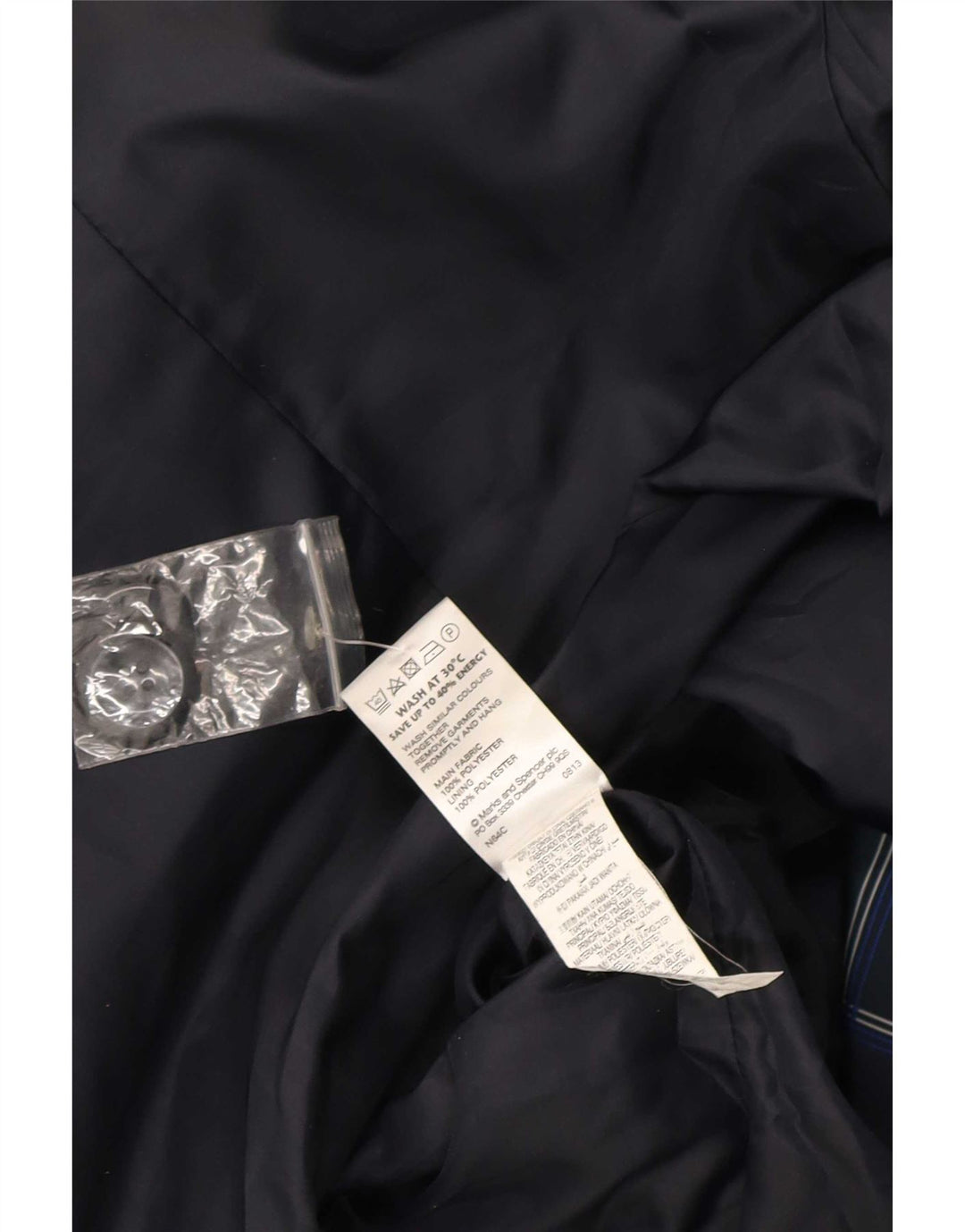 Marks & Spencer Damski trencz UK 10, mały, granatowy, poliester w kratę