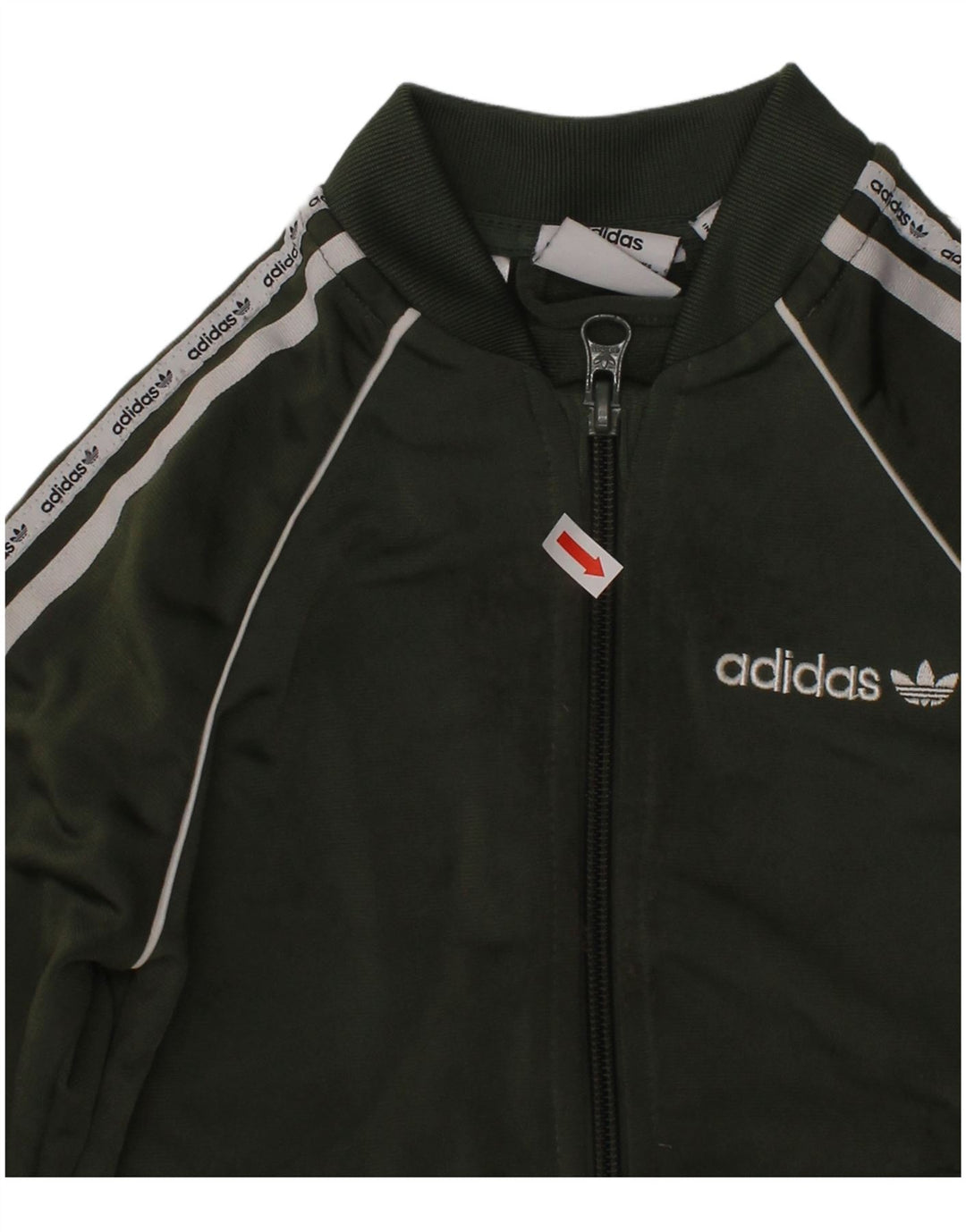 ADIDAS Boys Tracksuit Top Jacket 3-4 Years Green Polyester