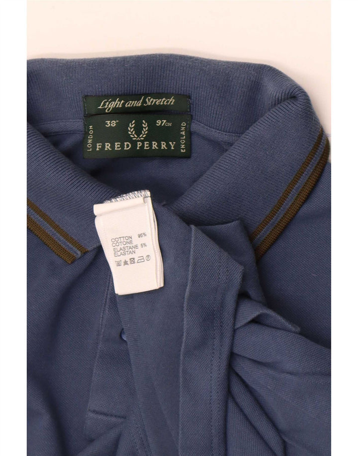 Męska koszulka polo Fred Perry z długim rękawem, lekka i rozciągliwa, mała, granatowa