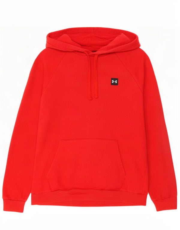Męski sweter z kapturem Under Armour o luźnym kroju, duży, czerwony, bawełniany