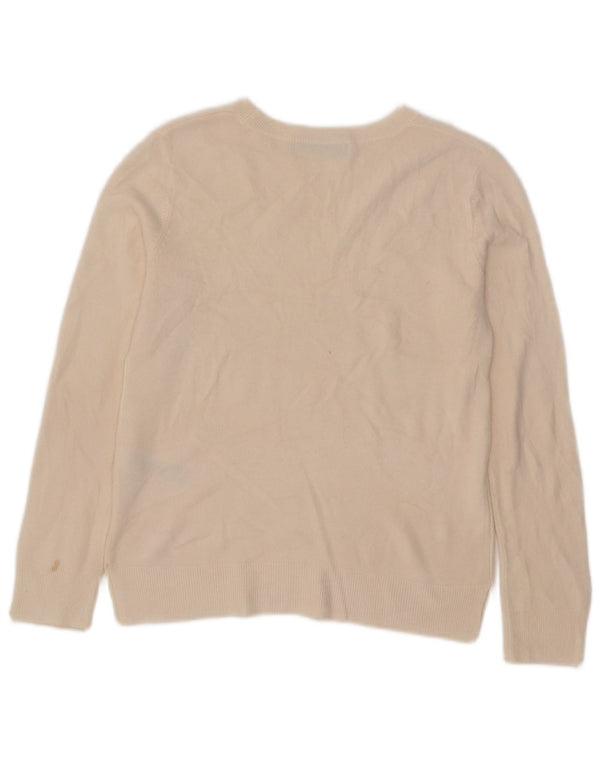 Marks & Spencer Damski sweter z wycięciem pod szyją, UK 10, mały, beżowy, akrylowy