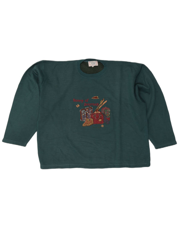 Damski sweter oversize GREAT BAY Graphic UK 18 XL, zielony