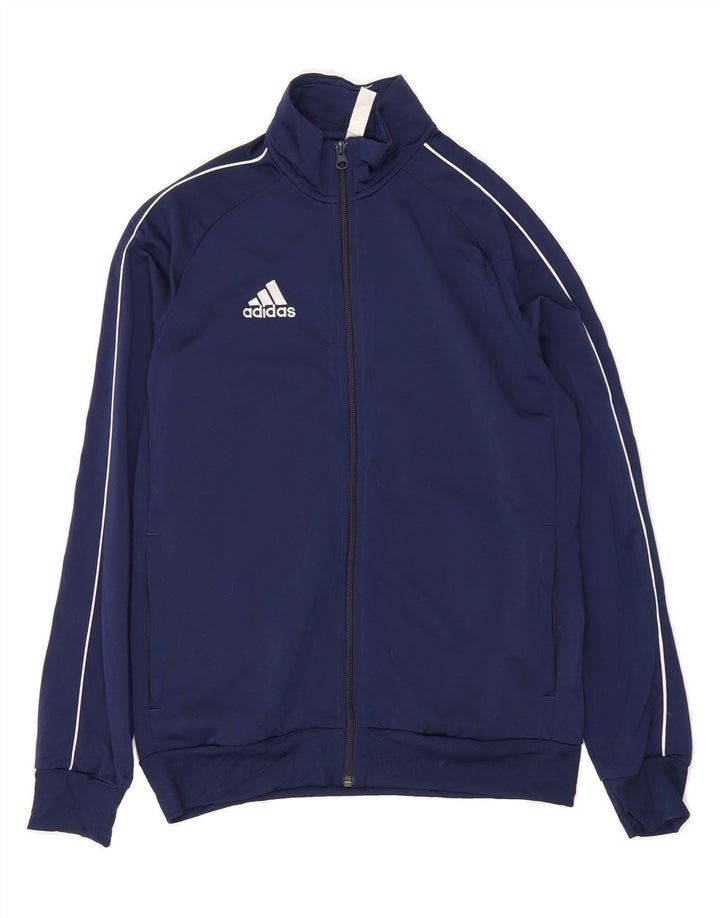ADIDAS Boys Tracksuit Top Jacket 13-14 Years Large Navy Blue Polyester Vintage Adidas and Second-Hand Adidas from Messina Hembry 