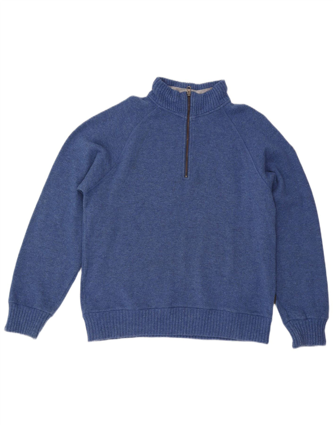 INVICTA Mens Zip Neck Jumper Sweater Large Blue Wool