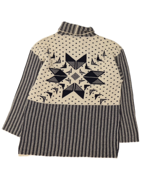Ermenegildo Zegna Męski sweter z golfem, duży granatowy Fair Isle