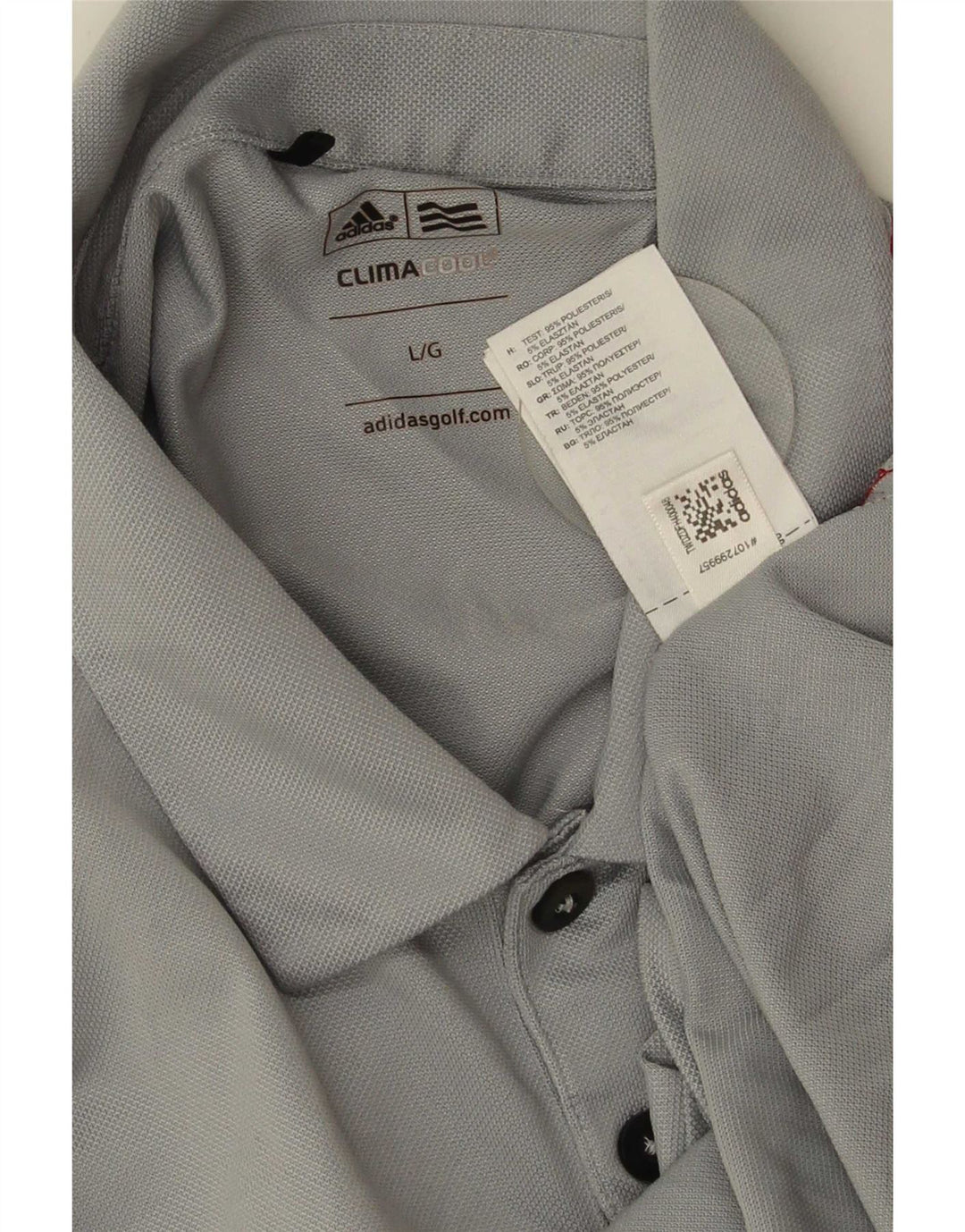Męska koszulka polo Adidas Climacool, duża, szara, z blokami kolorów, poliestrowa