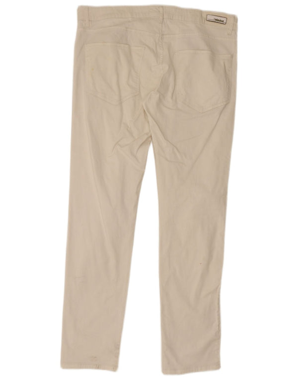 Męskie proste spodnie codzienne Zara EU 46 XL W36 L32 Biała bawełna