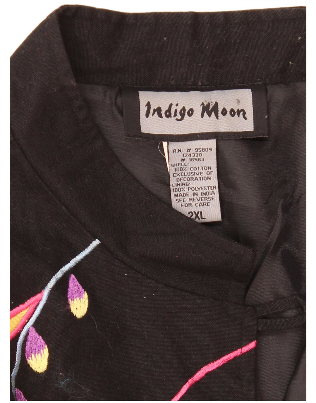 Indigo Moon damska marynarka oversize zapinana na 5 guzików UK 20 2XL czarna w kwiaty