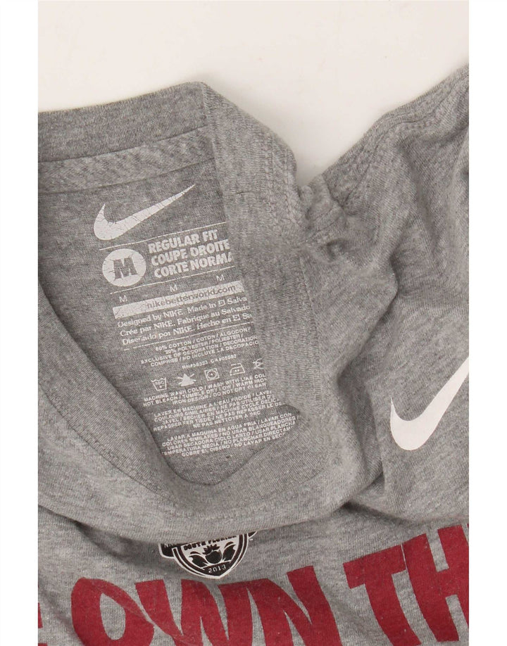Męska koszulka Nike o regularnym kroju z grafiką, długim rękawem, średnio szara, bawełniana