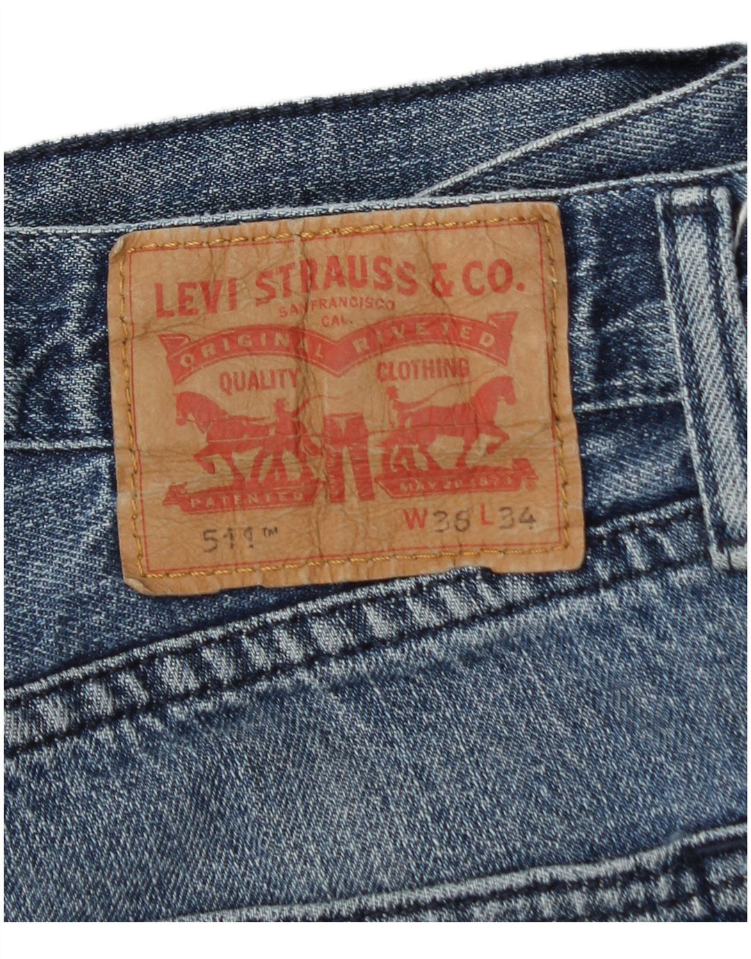Męskie jeansy Levi's 511 Slim W36 L34 Niebieska bawełna