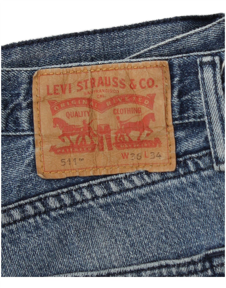 Męskie jeansy Levi's 511 Slim W36 L34 Niebieska bawełna