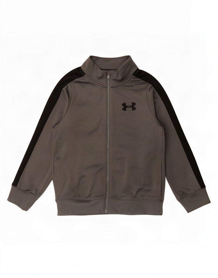 Chłopięca kurtka dresowa Under Armour 7-8 lat, mała, szara, z blokami kolorów