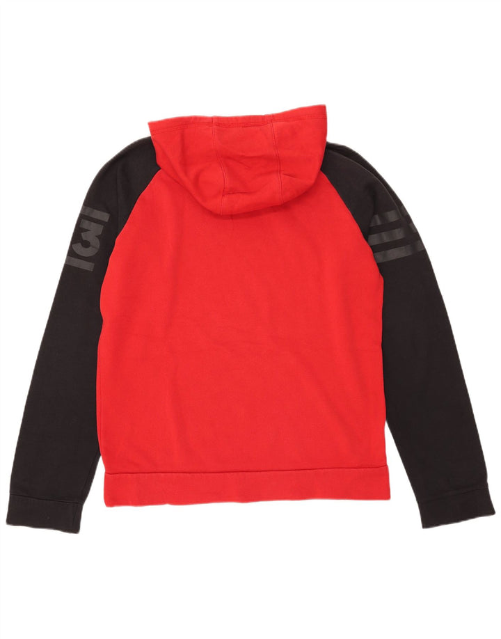 Męska bluza z kapturem Adidas Graphic, średnio czerwona, z blokami kolorów