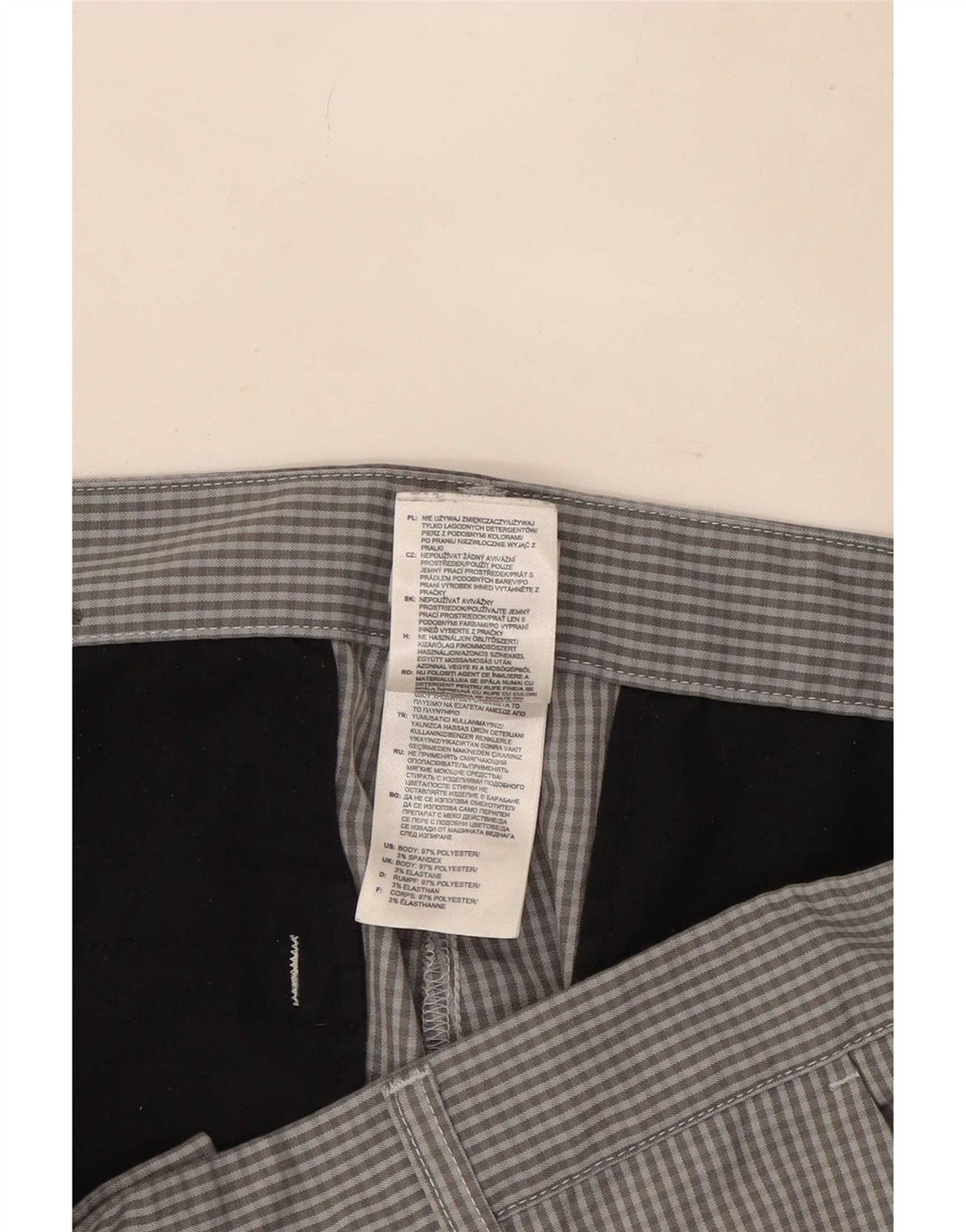 Adidas Męskie Proste Spodnie Chino W32 L30 Szary Gingham Poliester