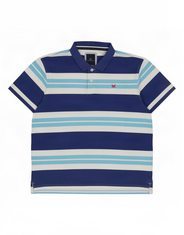 Crew Clothing Męska koszulka polo 2XL, bawełniana w niebieskie paski