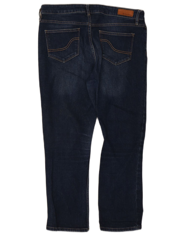 Damskie jeansy przycięte Fat Face UK 12 Medium W30 L23 Granatowa bawełna
