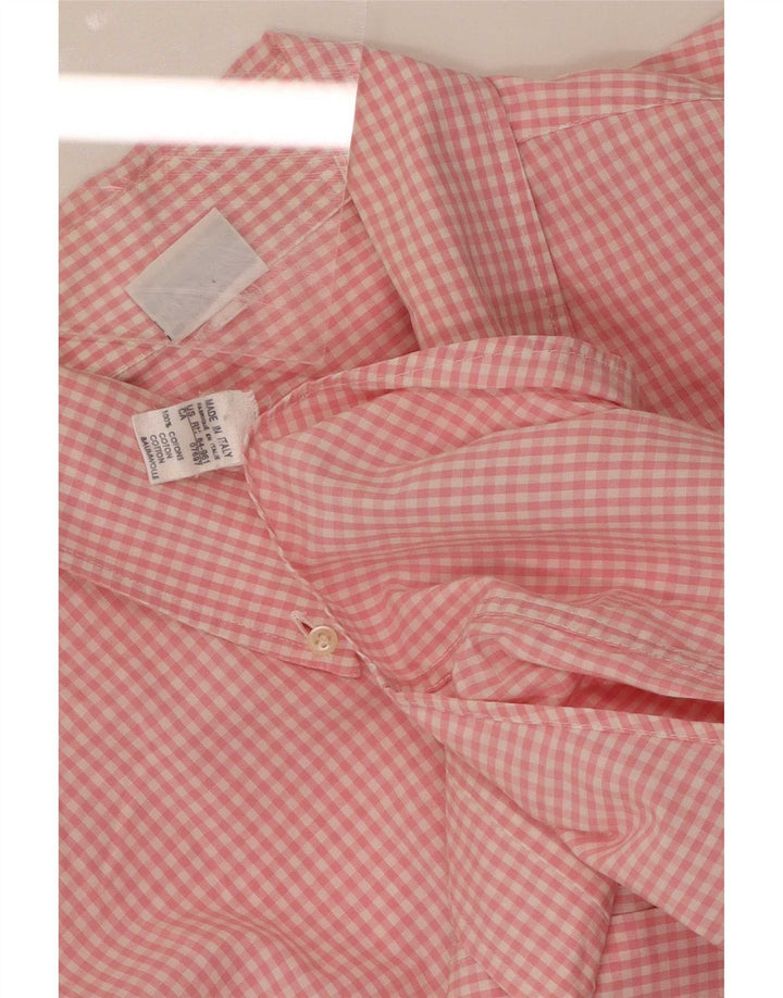 Koszula męska Benetton, duża, różowa, bawełniana w kratkę