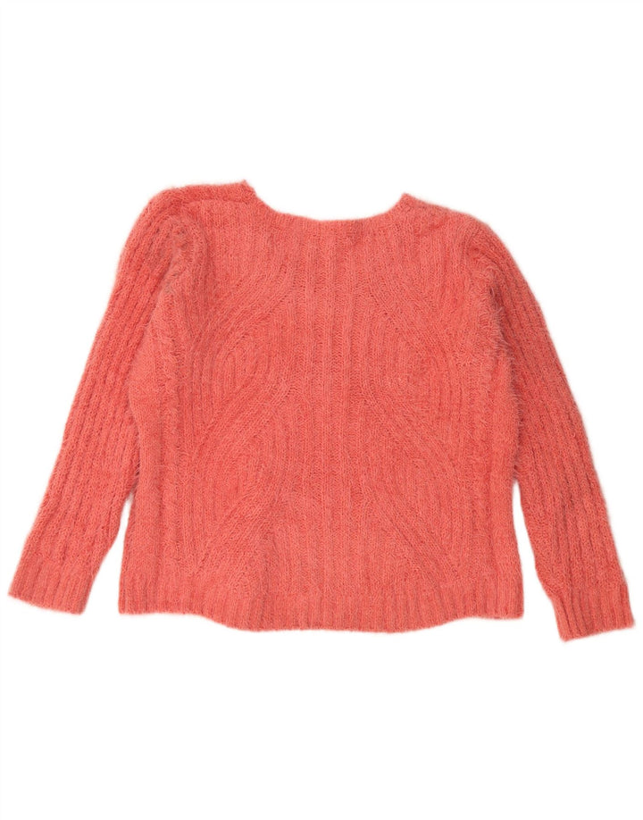 Marks & Spencer Damski sweter z dekoltem w kształcie litery V, UK 18 XL, pomarańczowy poliester