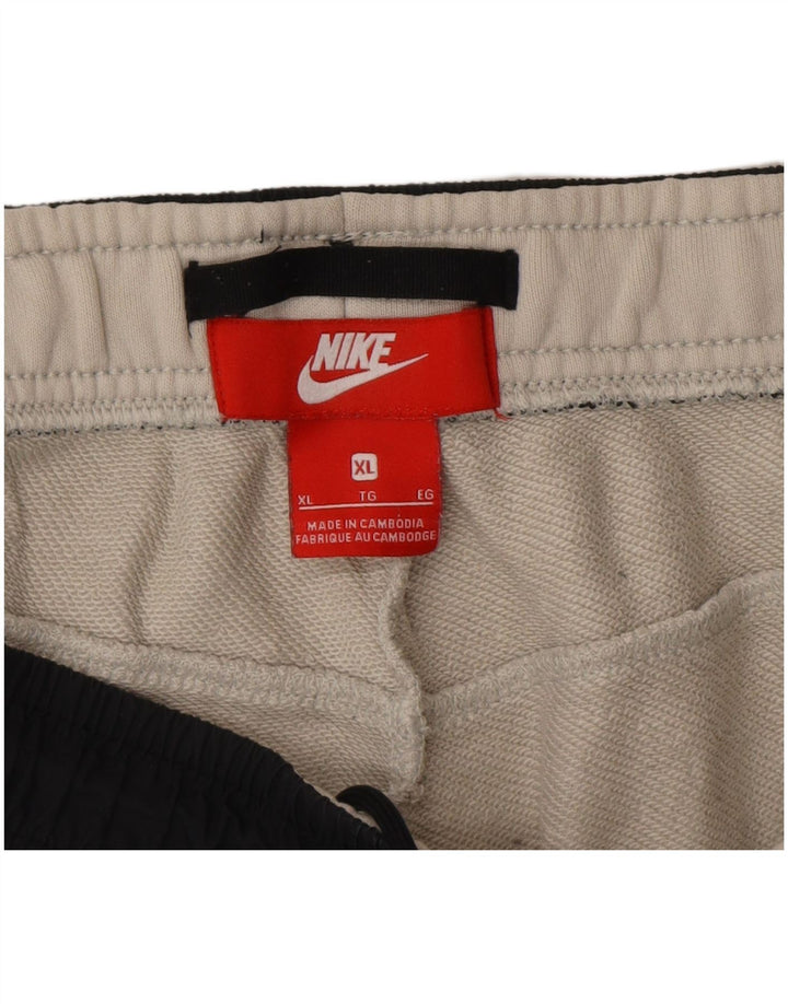 Męskie spodnie dresowe Nike Joggers XL, biała bawełna z blokami kolorów